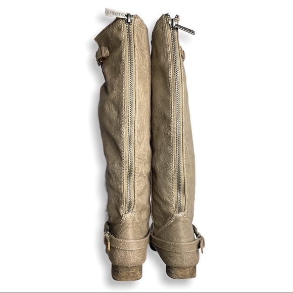 Breckelle’s Outlaw Taupe Knee High Western Boots Faux Leather Zippered Size 8 - Picture 4 of 10